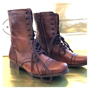 Steve Madden Troopa Brown Leather Boots